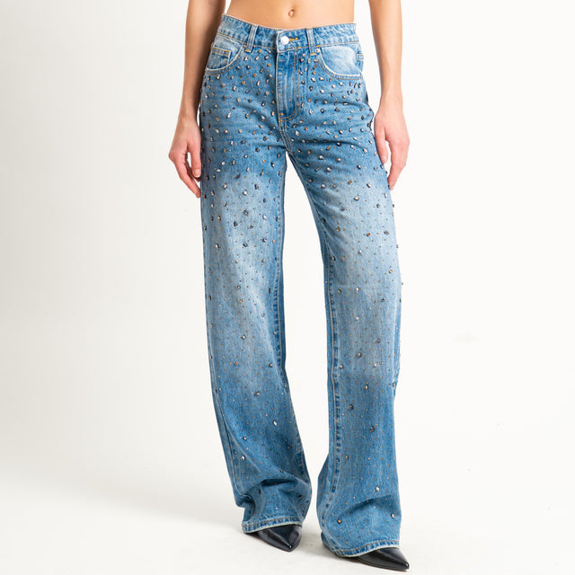 Vicolo- Jeans AURORA regular fit con strass - denim