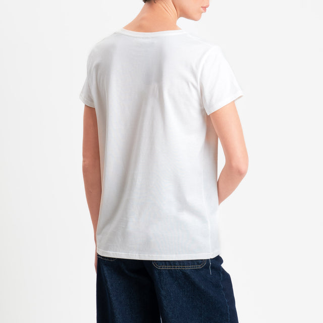 Vicolo-T-shirt "FATEMI SANTA" - bianco