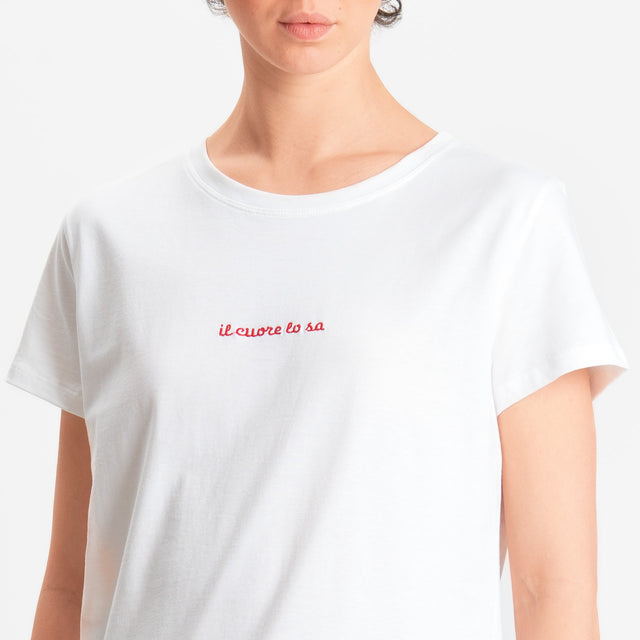 Vicolo-T-shirt "IL CUORE LO SA" - bianco/rosso