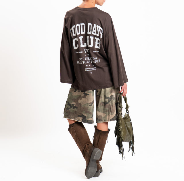 Vicolo-T-shirt manica ampia GOOD DAYS - cioccolato