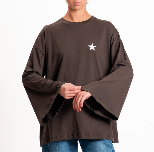 Vicolo-T-shirt manica ampia GOOD DAYS - cioccolato