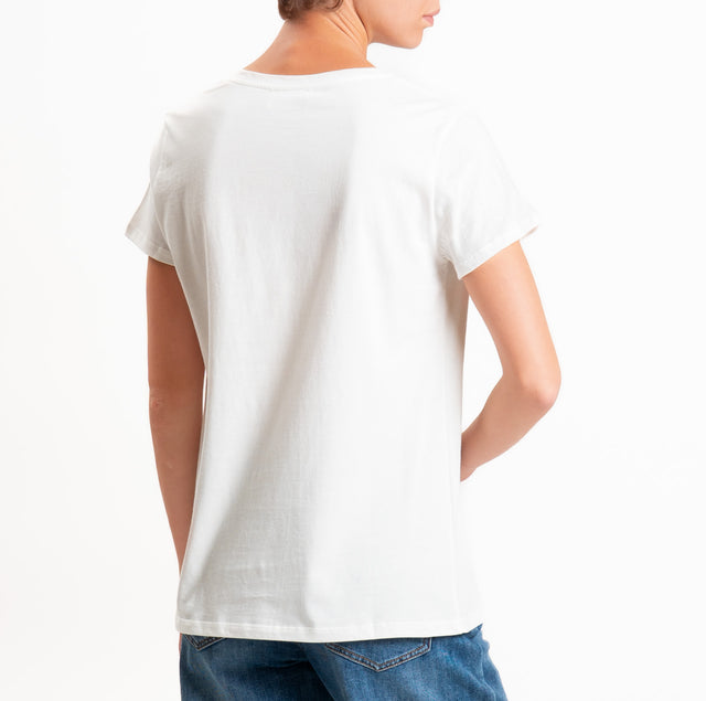 Vicolo-T-shirt "PER CERTI VERSI PER ALTRI BEVI" - bianco