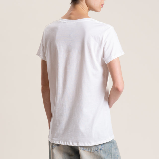 Vicolo-T-shirt "VORREI MA NON POSSO" - bianco/blu