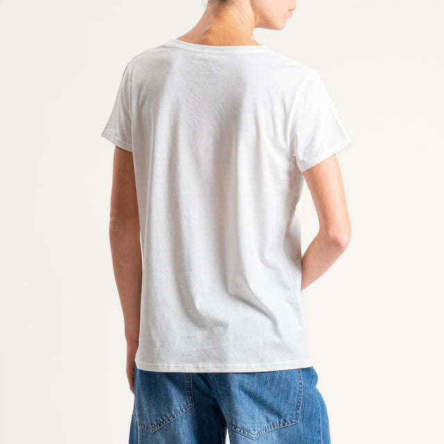 Vicolo-T-shirt stampa DOG con applicazioni - Bianco