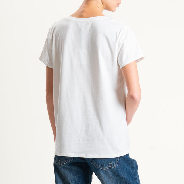 Vicolo-T-shirt "REBELLE" - Bianco