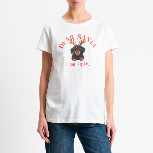 Vicolo-T-shirt "DEAR SANTA" - bianco