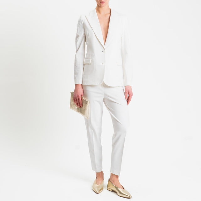 Vicolo-Pantalone punto milano elastico dietro - panna