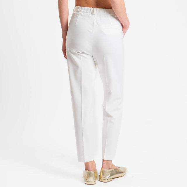 Vicolo-Pantalone punto milano elastico dietro - panna