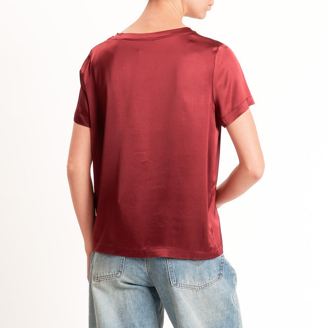 Vicolo-Blusa satin elasticizzata mezza manica - india
