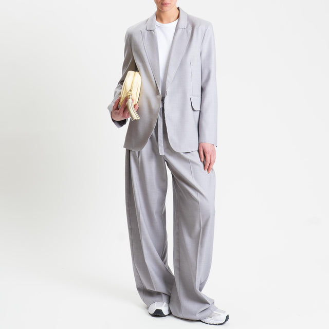 Vicolo-Pantalone pinces con cintura - grigio medio melange