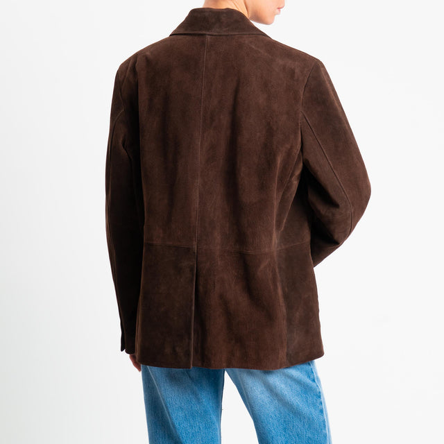 Vicolo-Giacca scamosciata100% genuine leather - moro