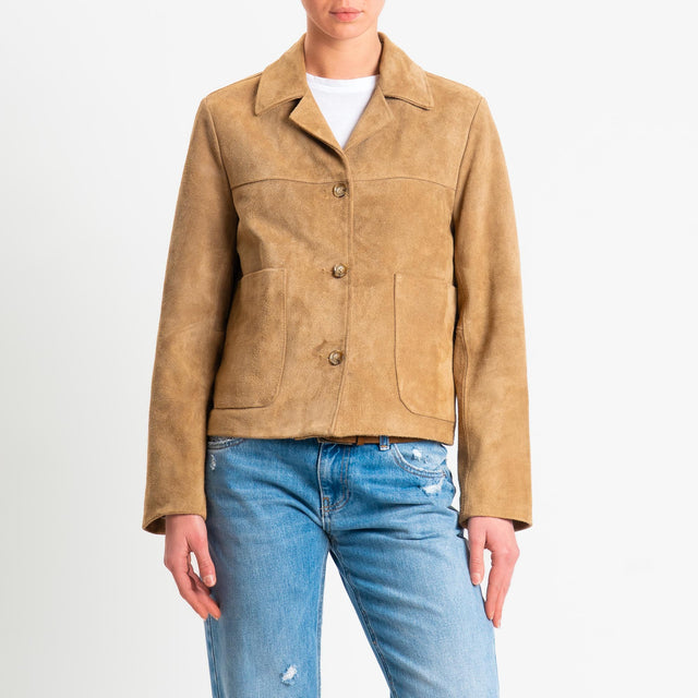 Vicolo-Giacca 100% genuine leather - camel