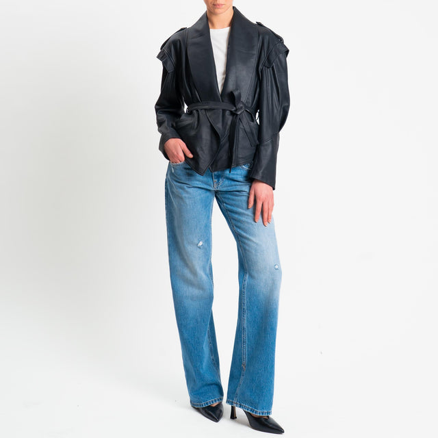 Vicolo-Giacca nappa genuine leather - nero