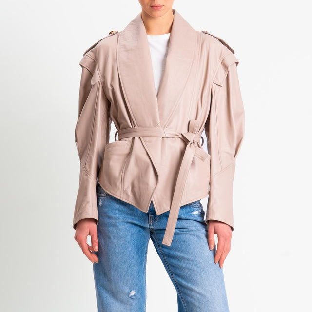 Vicolo-Giacca nappa genuine leather - cipria