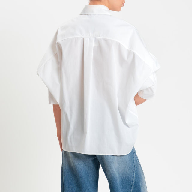 Vicolo-Blusa con pieghe davanti - bianco