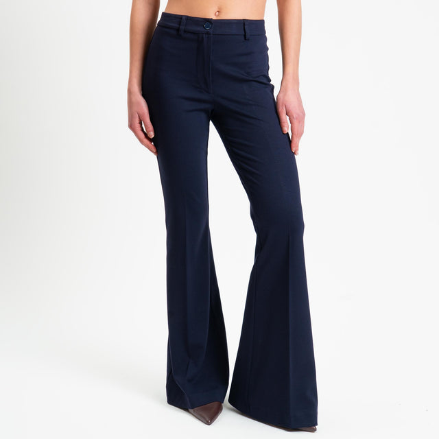 Vicolo-Pantalone bootcut punto milano - blu