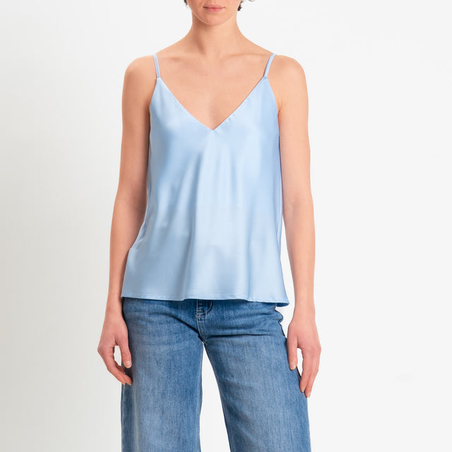 Vicolo-Top satin bretelle regolabili - cielo