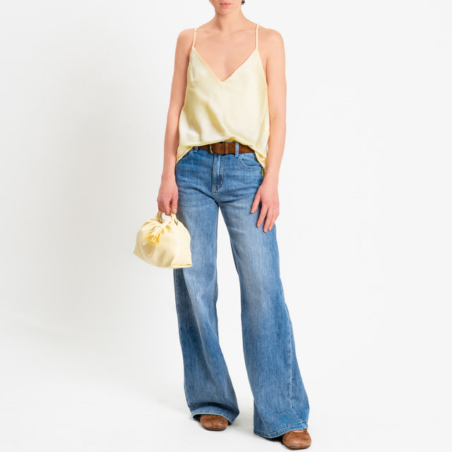 Vicolo-Top satin bretelle regolabili - yellow