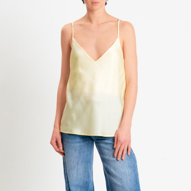 Vicolo-Top satin bretelle regolabili - yellow