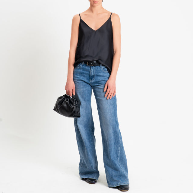 Vicolo-Top satin bretelle regolabili - nero