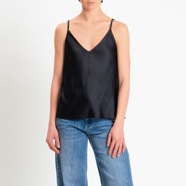 Vicolo-Top satin bretelle regolabili - nero