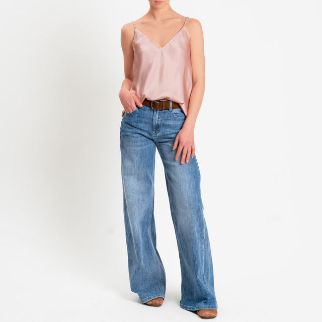 Vicolo-Top satin bretelle regolabili - rosa