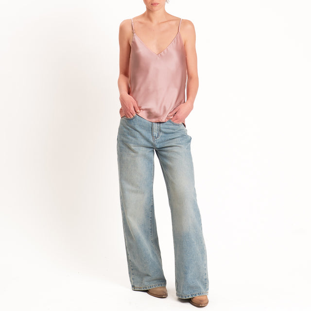 Vicolo-Top satin bretelle regolabili - blush