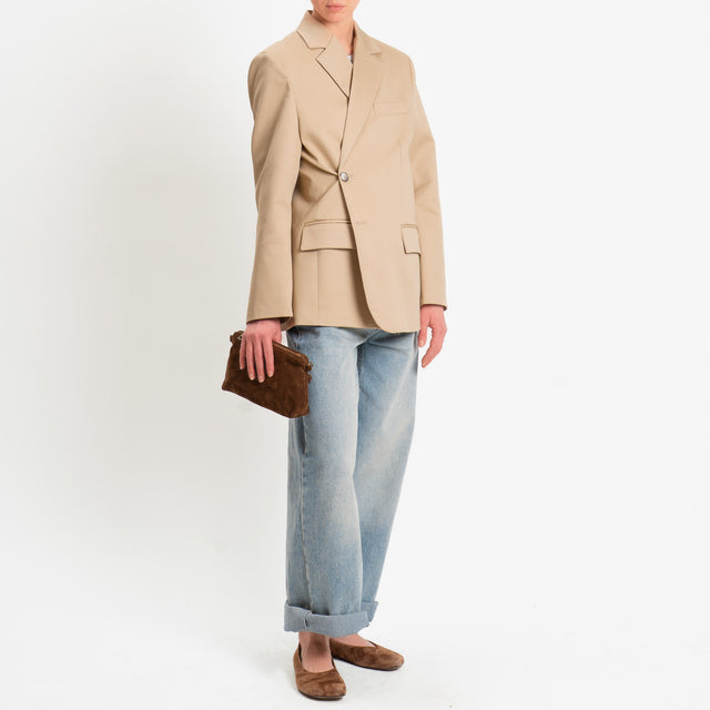 Vicolo-Giacca chiusura asimmetrica spacchi laterali - beige