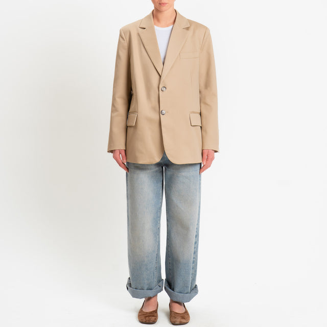 Vicolo-Giacca chiusura asimmetrica spacchi laterali - beige