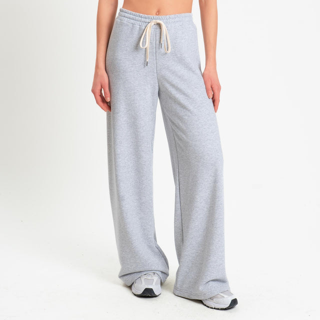 Vicolo-Pantalone in felpa con coulisse - grigio melange