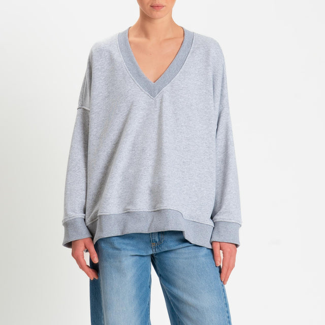 Vicolo-Felpa over scollo v - grigio melange
