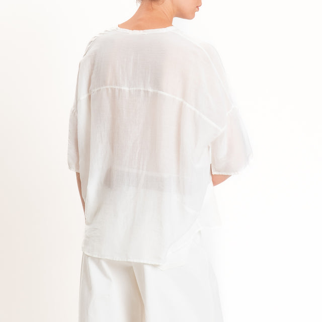 Vicolo-Camicia mussola collo coreana - panna