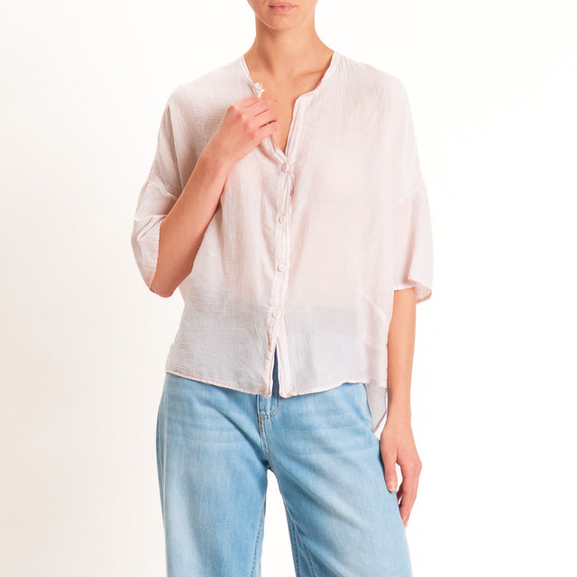 Vicolo-Camicia mussola collo coreana - pink