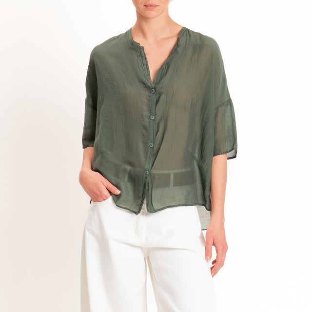 Vicolo-Camicia mussola collo coreana - militare