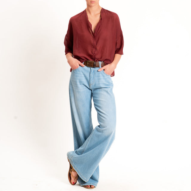 Vicolo-Camicia mussola collo coreana - vino