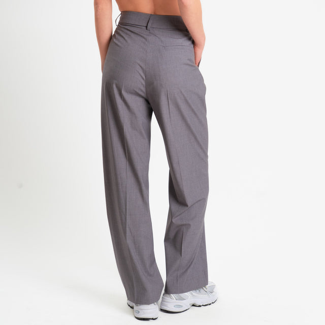 Vicolo-Pantalone palazzo con pinces - grigio medio melange