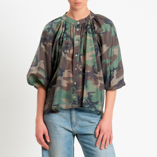 Vicolo-Camicia camouflage in mussola di lyocell - militare