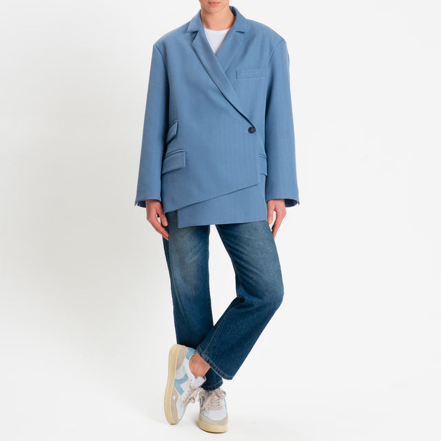 Vicolo-Giacca gessata chiusura asimmetrica - carta da zucchero