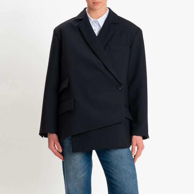 Vicolo-Giacca chiusura asimmetrica - nero