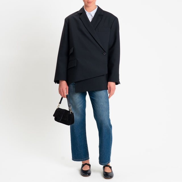 Vicolo-Giacca chiusura asimmetrica - nero