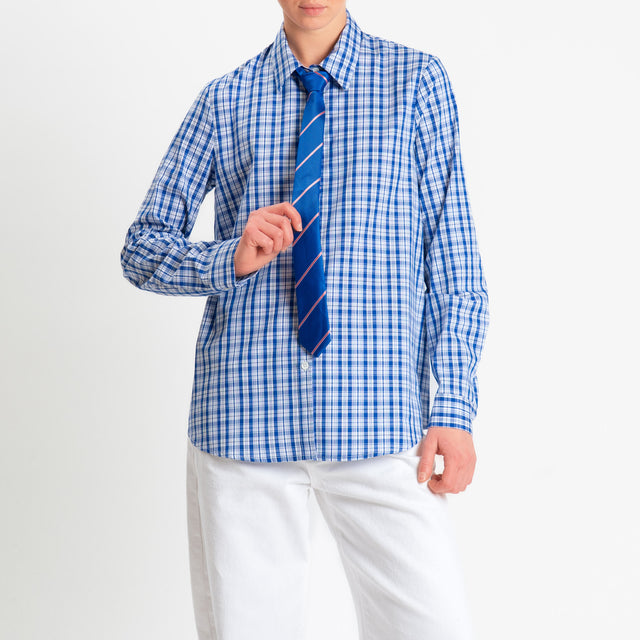 Vicolo-Camicia check con cravatta - blu/bianco/royal