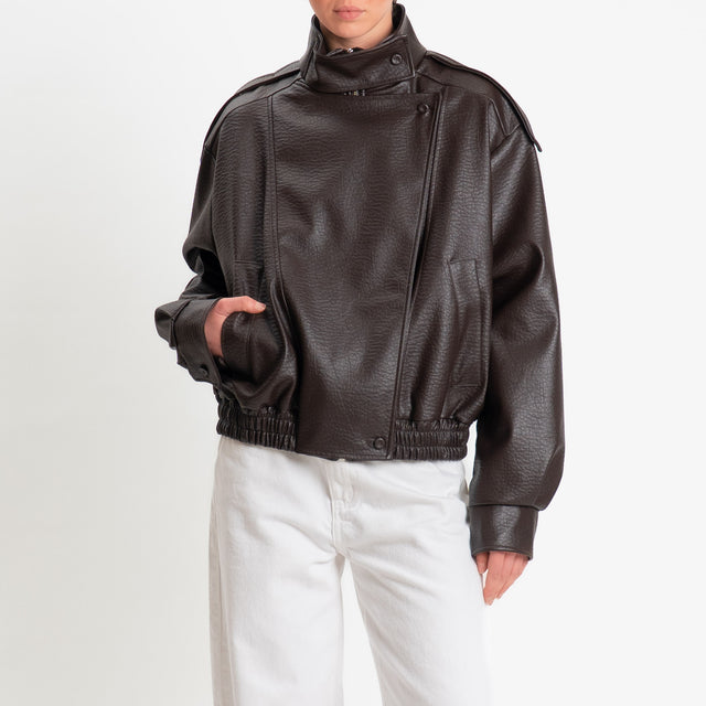 Vicolo-Bomber similpelle martellata - moro