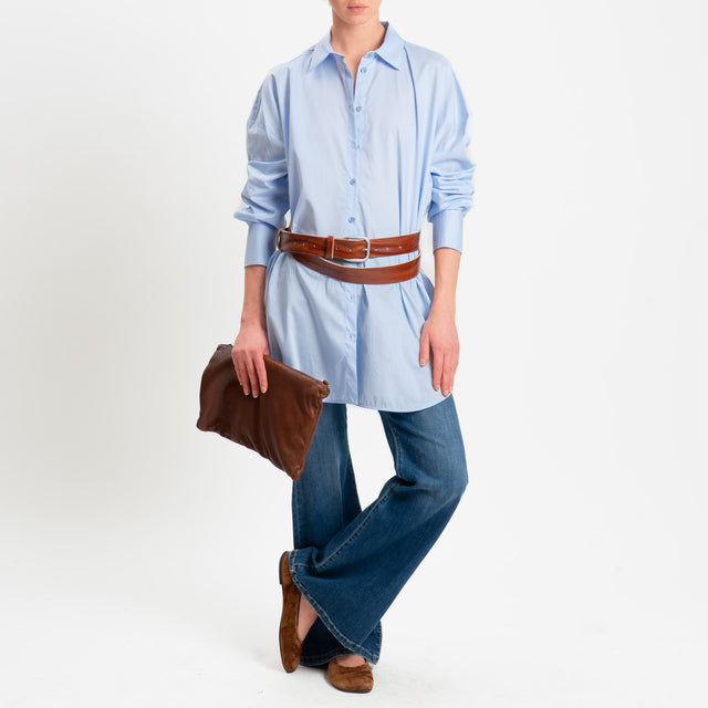 Vicolo-Camicia oversize in cotone - azzurro