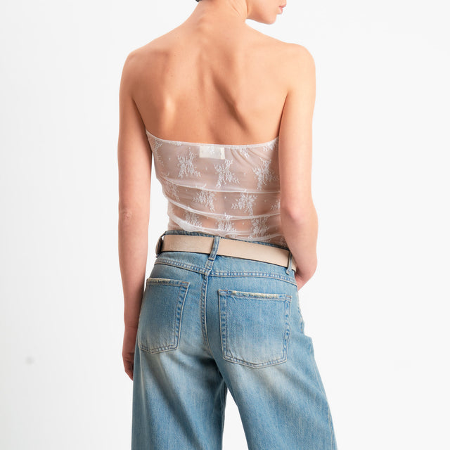 Vicolo-Body in pizzo a fascia - burro
