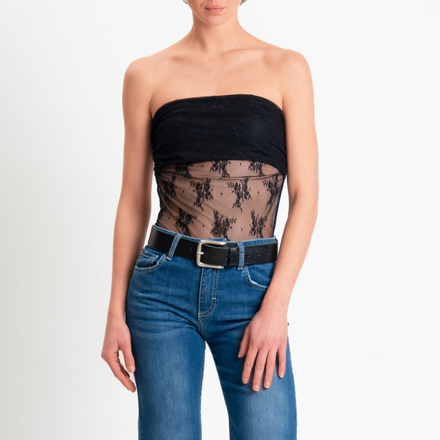 Vicolo-Body in pizzo a fascia - nero