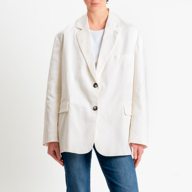 Vicolo-Giacca oversize spacchi laterali - burro