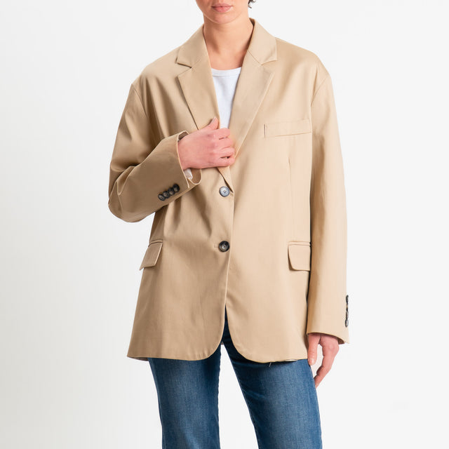 Vicolo-Giacca oversize spacchi laterali - sabbia