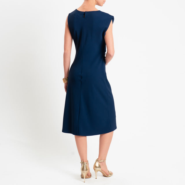 Vicolo-Abito smanicato tessuto fluido - blu