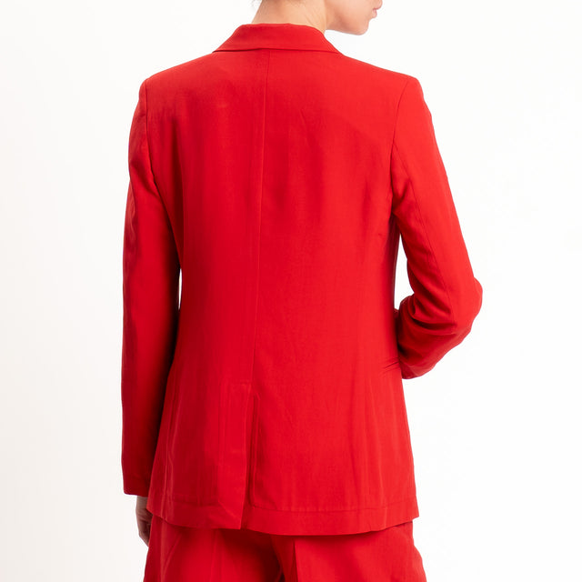 Vicolo-Giacca un bottone misto lino - rosso