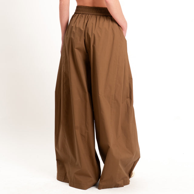 Vicolo-Pantalone popeline con pinces - nocciola